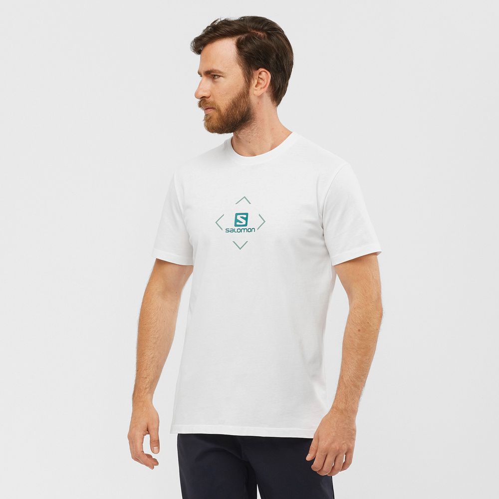 T-Shirts Salomon Homme Blanche - Salomon SALOMON COTTON M - France (9847-DGRFQ)